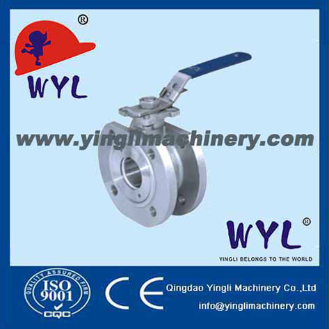 Italian wafer type ball valve with high mounting pad
